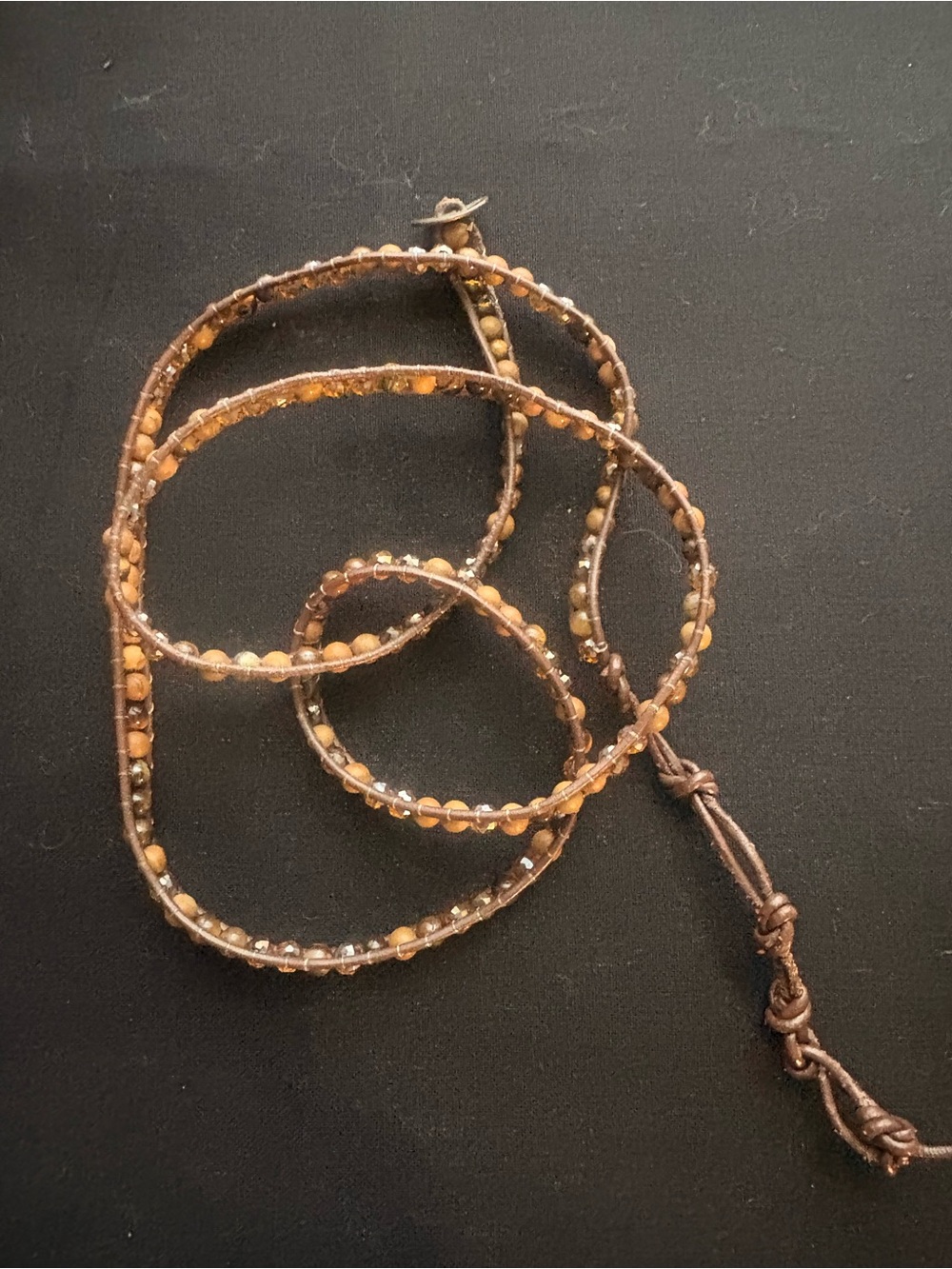 Handcrafted Brown Beaded Wrap Braceleti - Picture 5 of 5